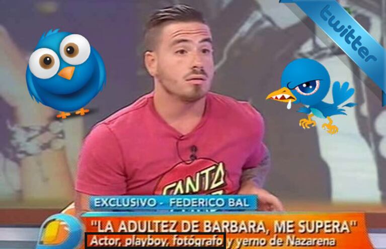 Federico Bal y el videograph de Intrusos que despertó sorpresa e indignación tuitera. (Foto: captura)