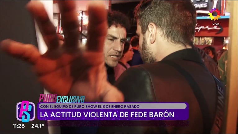 Federico Barón y la tensa nota a Puro Show (Foto: captura de eltrece).