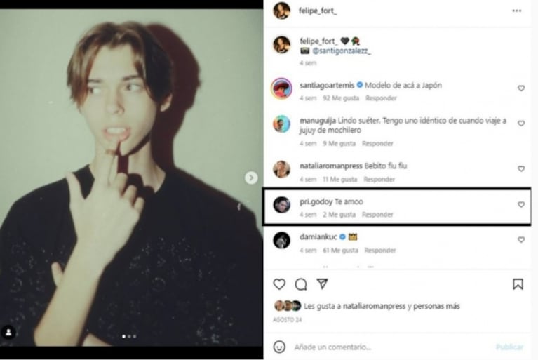 Felipe Fort presentó a su novia: quién es Priscila, la influencer que conquistó al hijo de Ricardo Fort