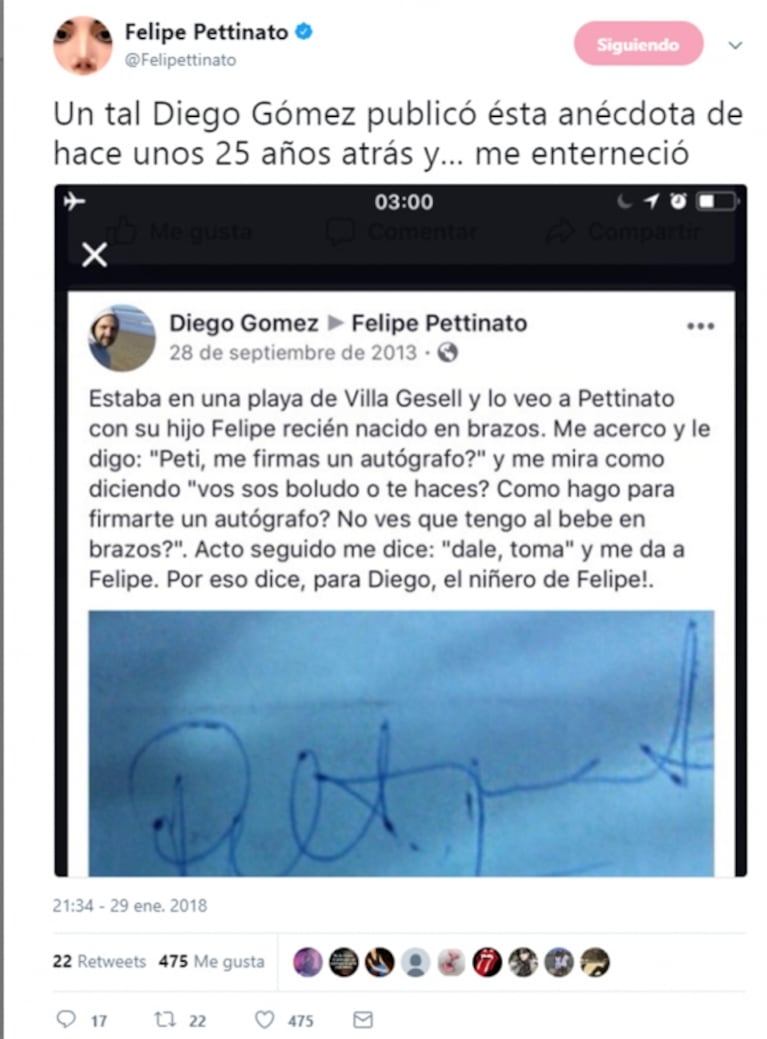 Felipe Pettinato salió en defensa de su padre en medio de las denuncias de acoso: "Es muy injusto el trato que se le está dando"