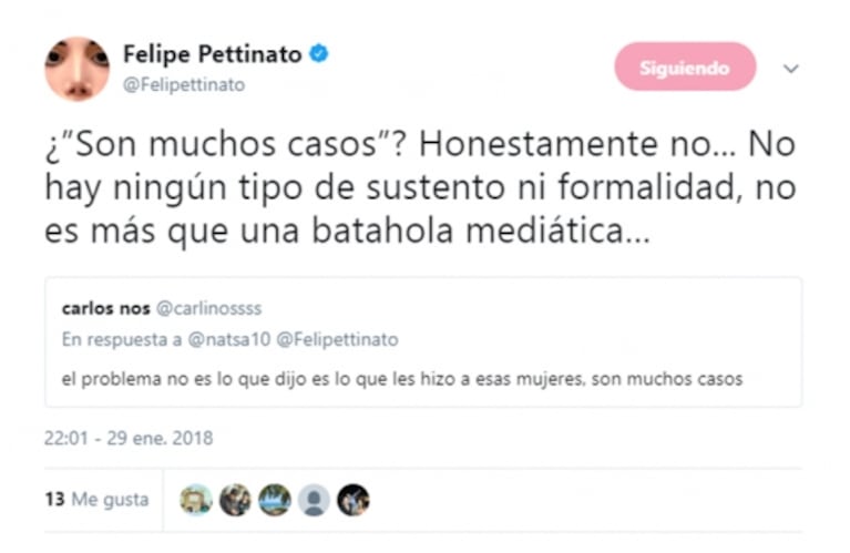 Felipe Pettinato salió en defensa de su padre en medio de las denuncias de acoso: "Es muy injusto el trato que se le está dando"