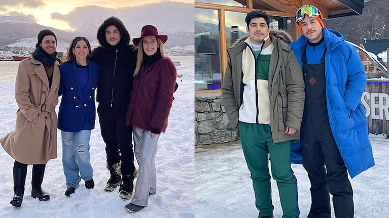 Fer Dente, su novio Nico Di Pace, Gastón Soffritti, Cande Molfese y más famosos se divirtieron en Ushuaia. Fotos: Gentileza Prensa.