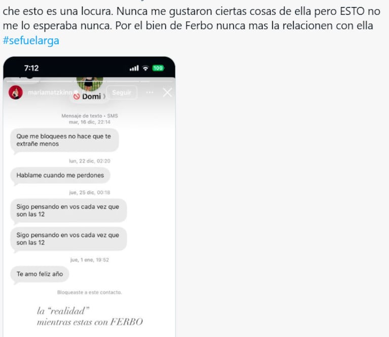 Ferbomi se dividió y estalló en redes (captura de redes)