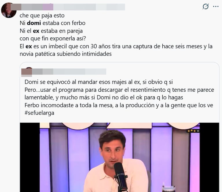 Ferbomi se dividió y estalló en redes (captura de redes)