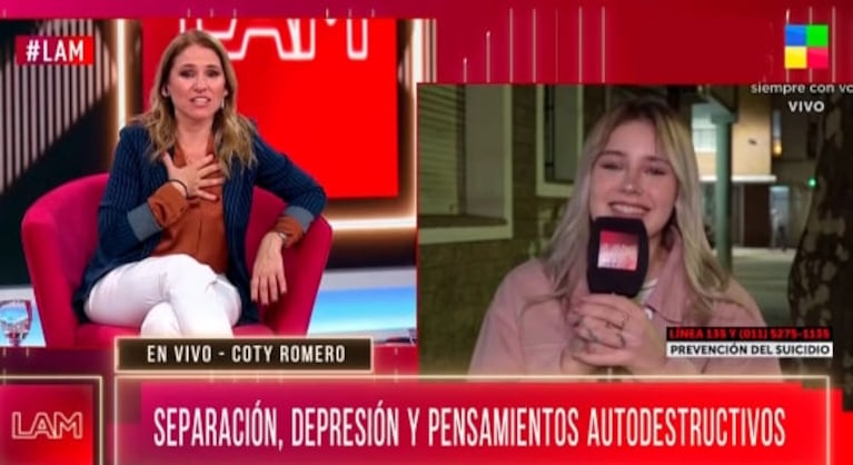 Fernanda Iglesias reaccionó desesperada al ver que Coti Romero atentó contra su vida: "Me partió el alma"