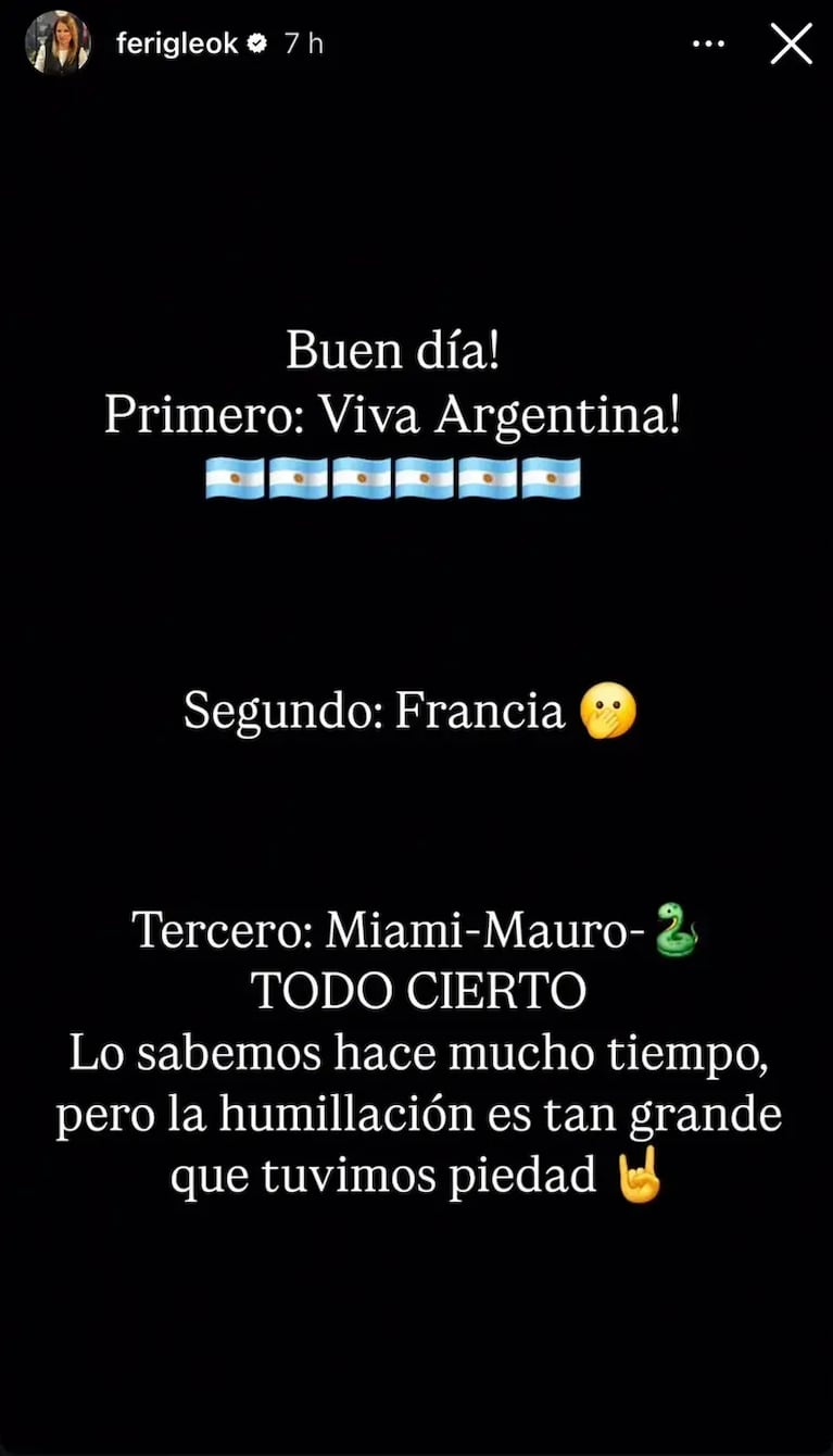 Fernanda Iglesias sumó una pista clave sobre la supuesta amante de Diego Latorre
Crédito : Instagram @ferigleok