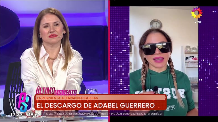 Fernanda Iglesias y Adabel Guerrero (Foto: captura eltrece).