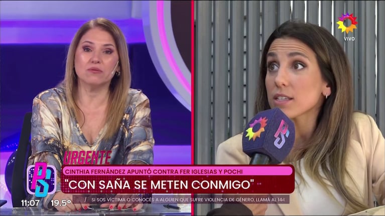 Fernanda Iglesias y Cinthia Fernández (Foto: captura de eltrece).
