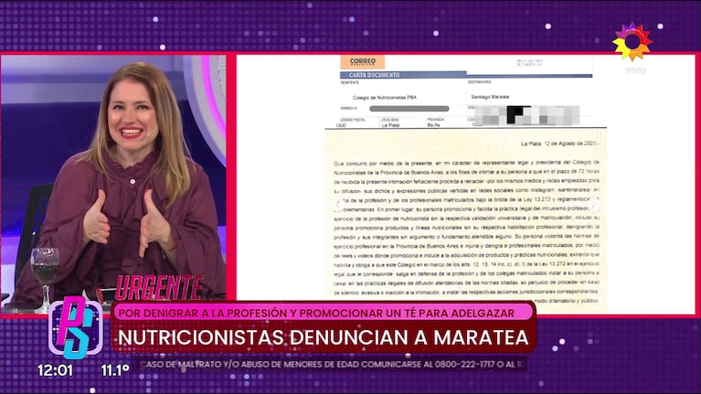 Fernanda Iglesias y la carta documento contra Santiago Maratea.