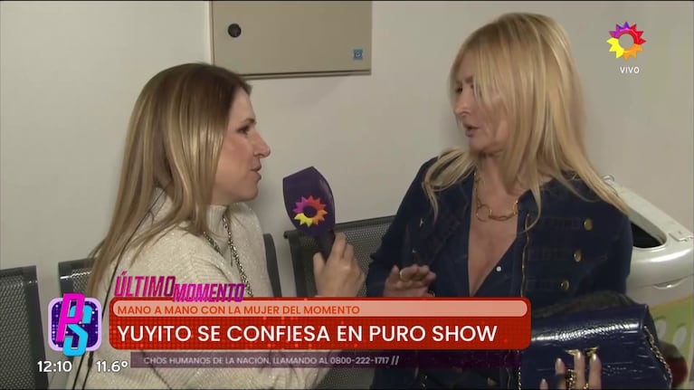 Fernanda Iglesias y Yuyito González en los pasillos de eltrece (Foto: captura de eltrece).