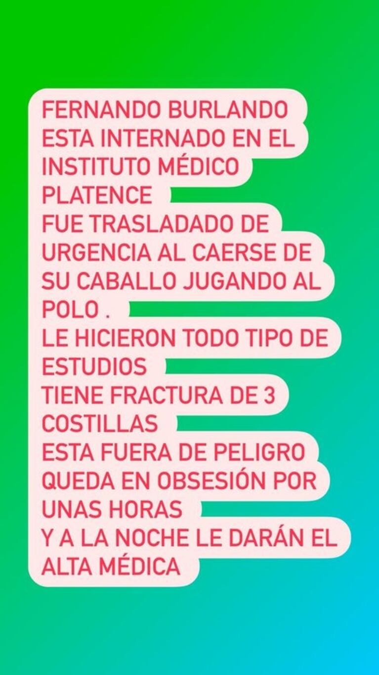 Fernando Burlando se accidentó jugando al polo y tuvo que ser internado: "El caballo se habría caído sobre él"