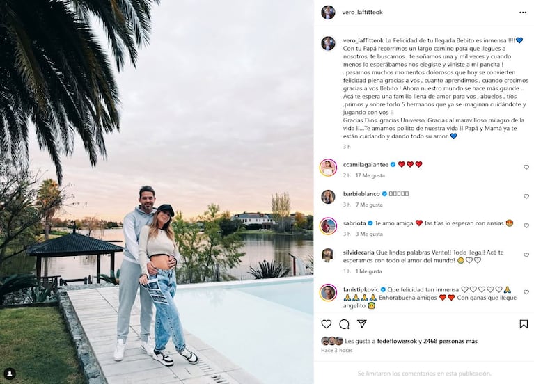 Fernando Gago y Verónica Laffitte (Foto: Instagram @vero_laffitteok)