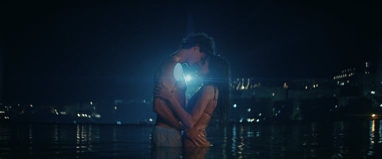 Fernando Lindez (Julian) and Maia Reficco (Ry) in THE LAST SUNRISE Photo Credit: Courtesy of Prime Video © Amazon Content Services LLC