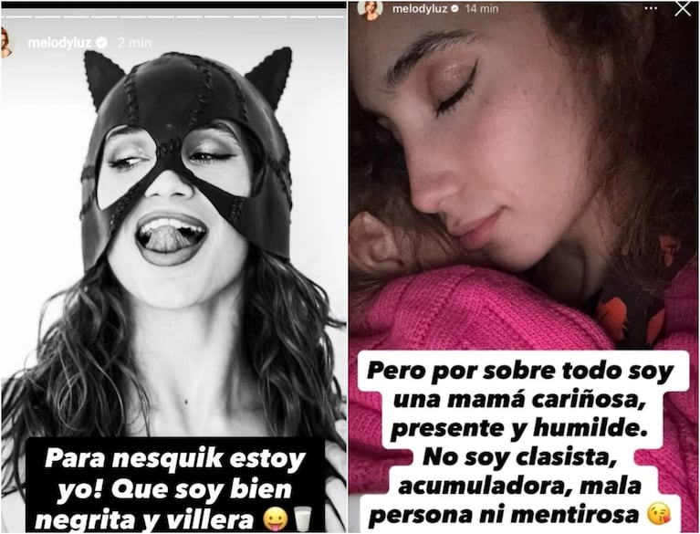 Feroz cruce entre Mariana Nannis y Melody Luz . CRÉDITO: Instagram/@melodyluz