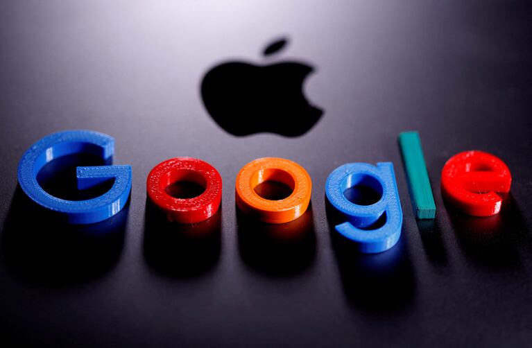 FILE PHOTO: A 3D printed Google logo is placed on the Apple Macbook in this illustration taken April 12, 2020. REUTERS/Dado Ruvic/Illustration/File Photo