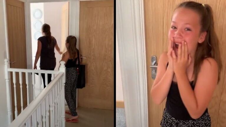  Filman la reacción de estas niñas al ver el cambio de imagen de su dormitorio