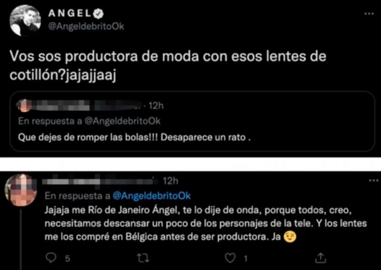 Filosa respuesta de Ángel de Brito a una seguidora que le pidió que "desaparezca" de la TV:  "¿Vos sos productora de moda?"