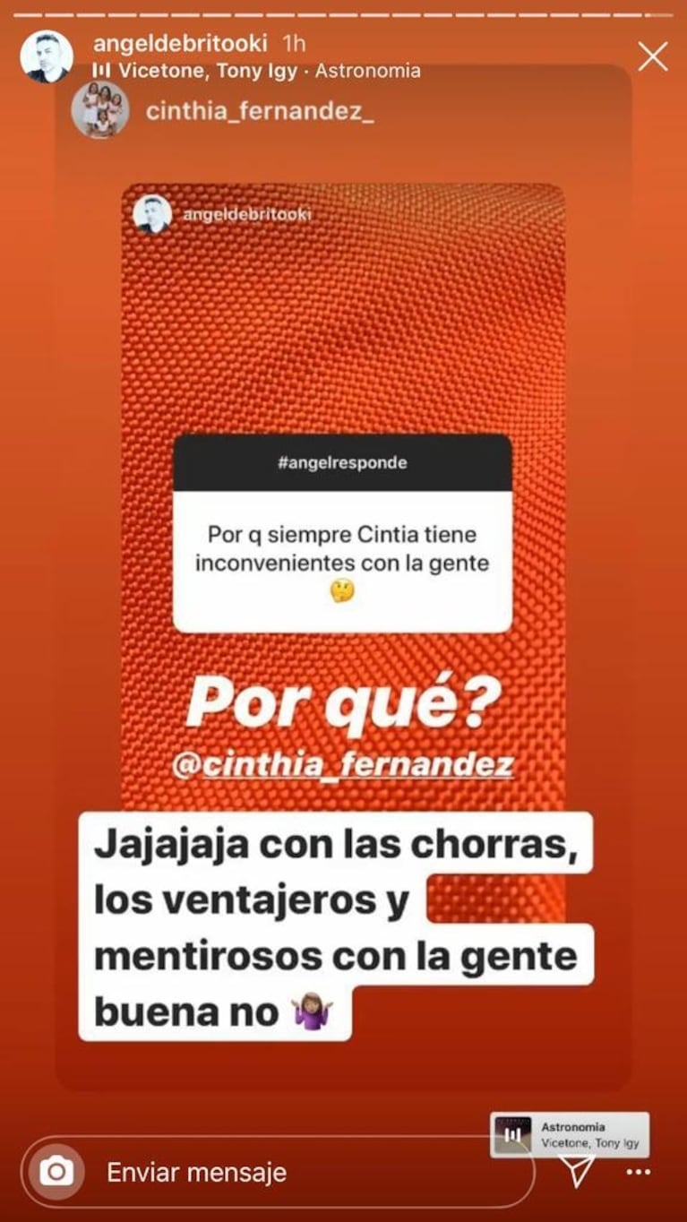 Filosa respuesta de Cinthia Fernández cuando le preguntaron por qué se pelea tanto: "Con las chorras, ventajeros y mentirosos"