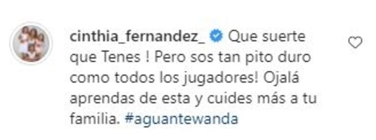 Filoso dardo de Cinthia Fernández a Icardi tras blanquear su reconciliación con Wanda Nara: "Ojalá aprendas de ésta y cuides más a tu familia"
