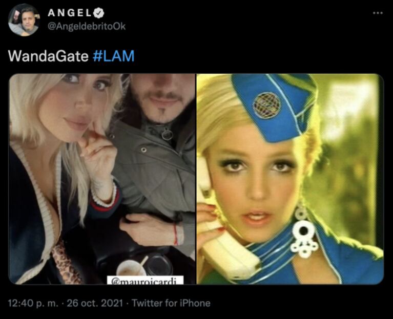 Filoso mensaje de Ángel de Brito al ver a Wanda Nara melosa con Mauro Icardi tras la reconciliación: publicó una imagen del video "Toxic"