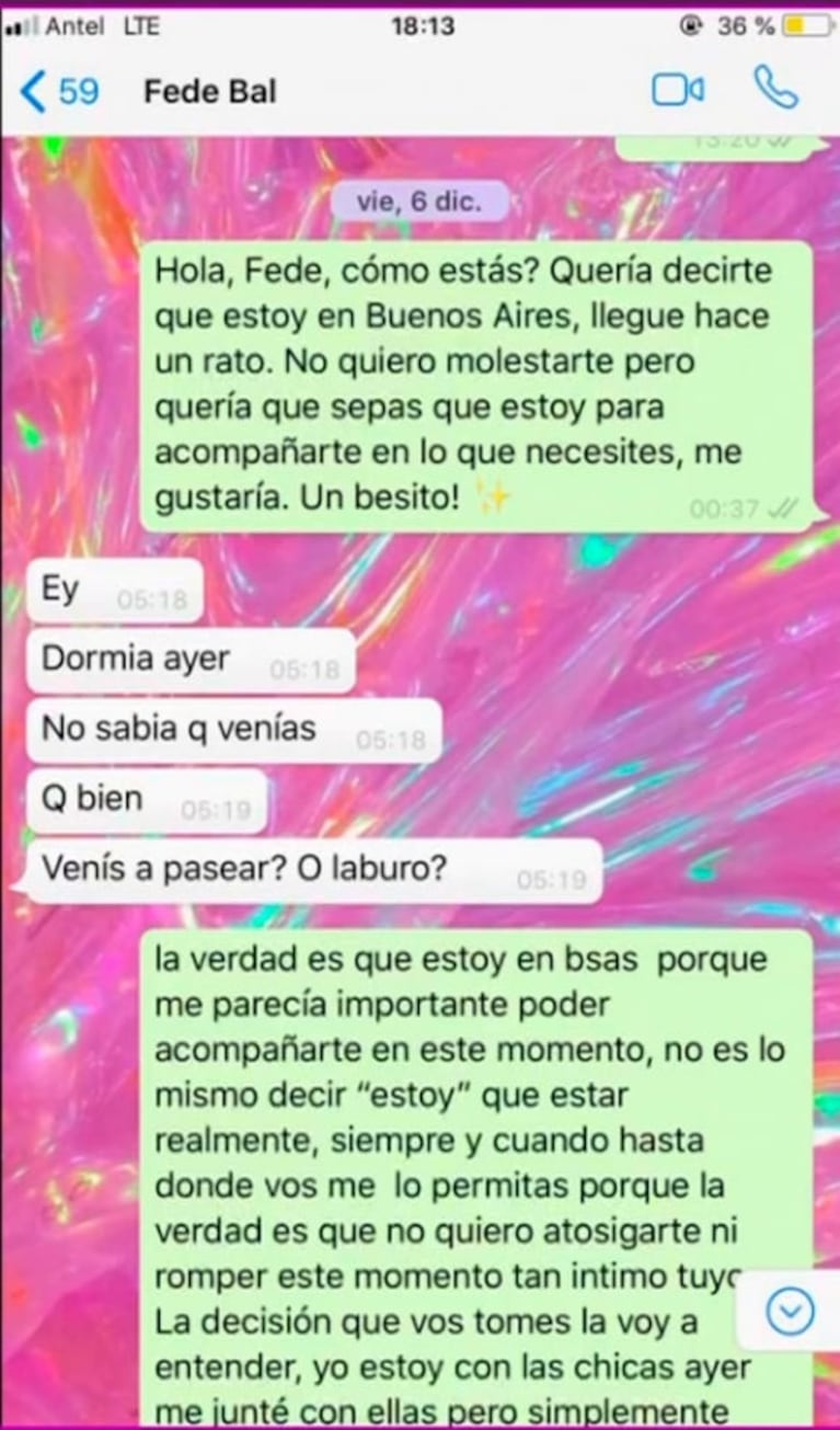 Filtran chats privados de Fede Bal con Melina Carballo, tras el escándalo por Barbie Vélez y Laurita Fernández