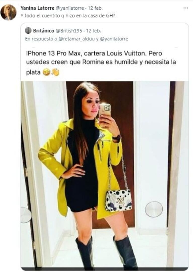 Filtraron una foto de Romina Uhrig de Gran Hermano con una cartera de 600 mil pesos y estallaron las redes