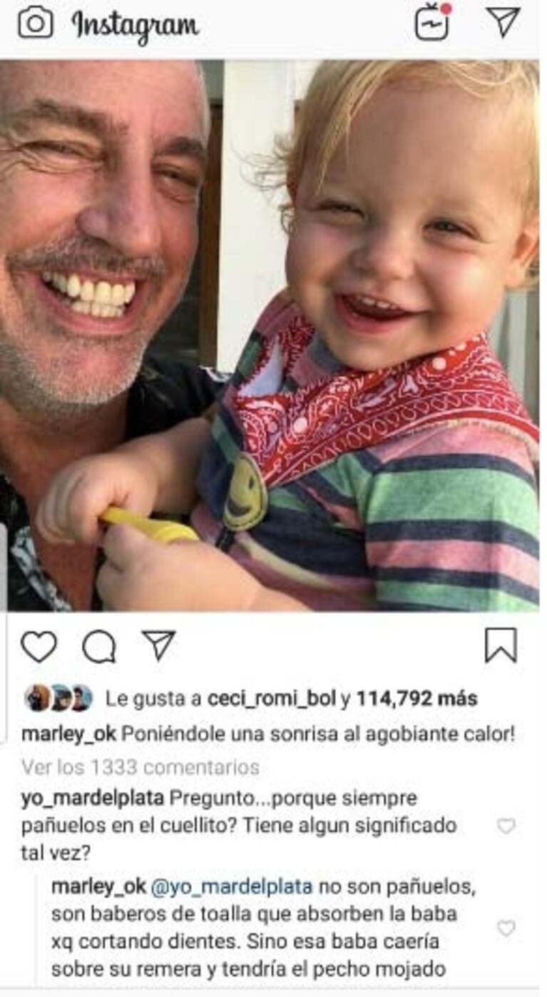 Fin del misterio: Marley reveló por qué completa los looks de Mirko con ¿pañuelitos?