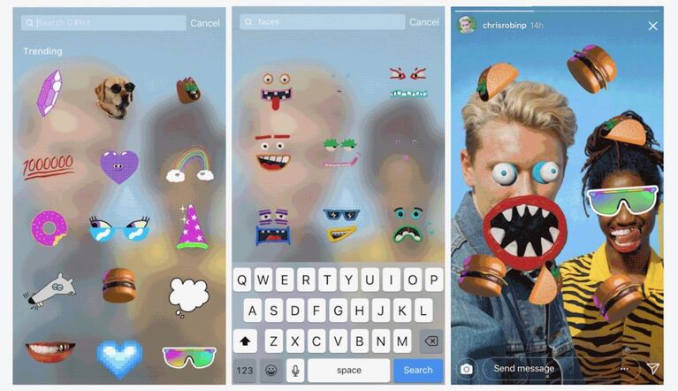 Finalmente agregaron los GIF animados a Instagram Stories
