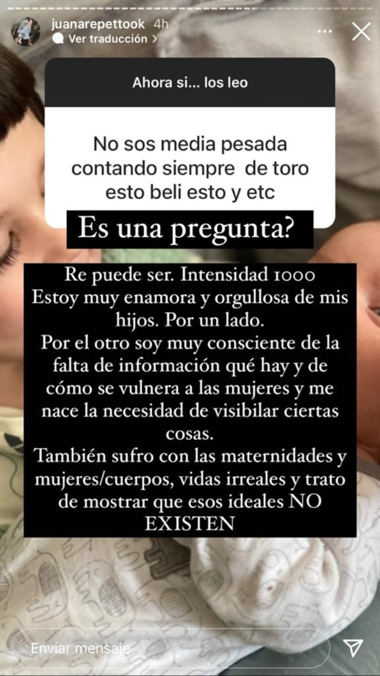 Firme reacción de Juana Repetto cuando le dijeron “pesada” por hablar de sus hijos: “Estoy orgullosa de ellos"