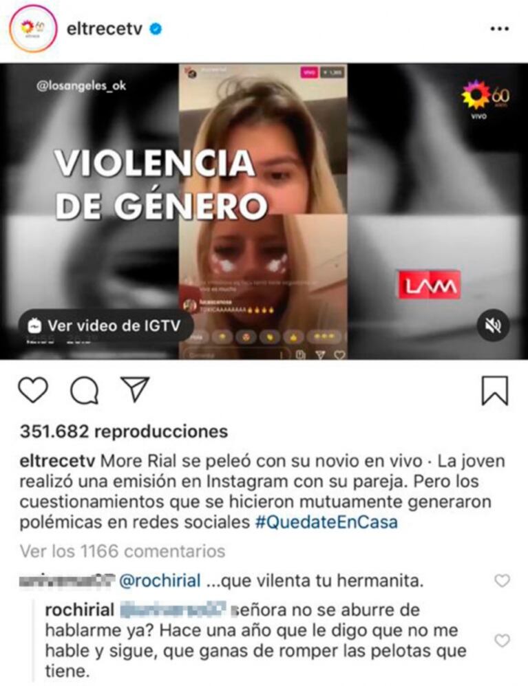 Firme reacción de Rocío Rial ante un comentario sobre la violenta pelea de Morena con Facundo Ambrosioni