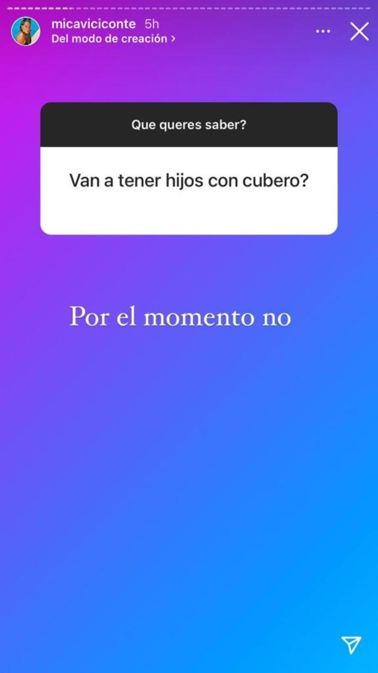 Firme respuesta de Mica Viciconte sobre sus planes de ser madre con Fabián Cubero: "Por el momento, no" 