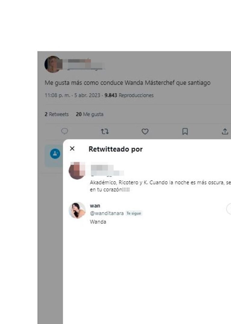 Firme respuesta de Santiago del Moro sobre los picantes retweets de Wanda Nara en su contra: "Eso preguntáselo a ella"