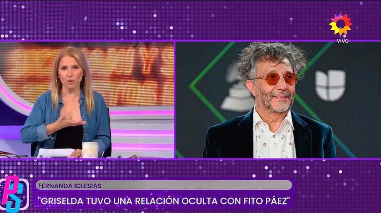 ¿Fito Páez fue amante de Siciliani? Captura de eltrece, Puro Show.