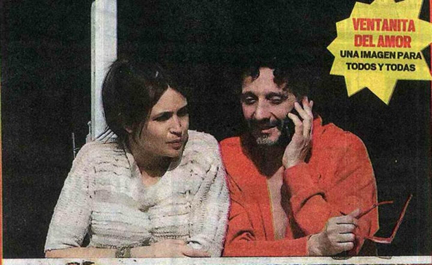 Fito Paéz y Julia Mengolini, juntos en el departamento del músico. (Foto: Muy)