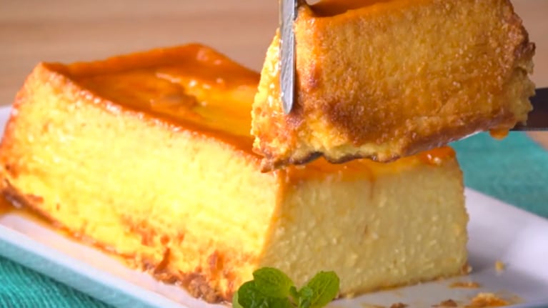 flan, naranja