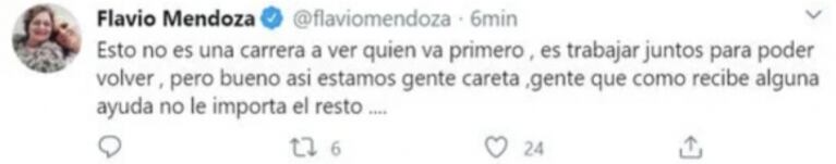Flavio Mendoza apuntó contra sus colegas, tras la baja de la temporada teatral: "Lástima su poco apoyo y empatía"