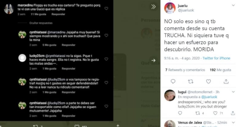 Floppy Tesouro fue acusada de robar contenido de redes y publicarlo como propio: "Yo nunca puse que soy yo"