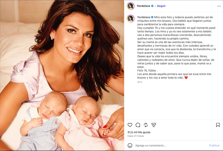 Flor de la V celebró los 15 años de sus mellizos, Paul e Isabella (Foto: Instagram @flordelave)