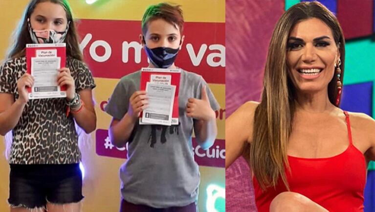 Flor de la Ve se mostró muy emocionada por la vacunación de sus hijos contra el covid.