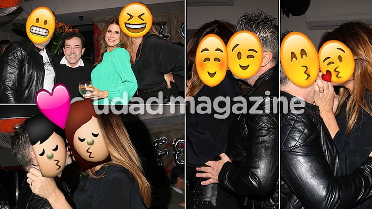 Flor de la Ve y Pablo Goycochea, súper mimosos y divertidos en el cumpleaños de Flavia Palmiero (Foto: Movilpress)