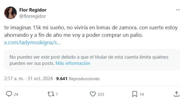Flor negó haber cobrado 15 mil dólares por ir a la fiesta con futbolistas.