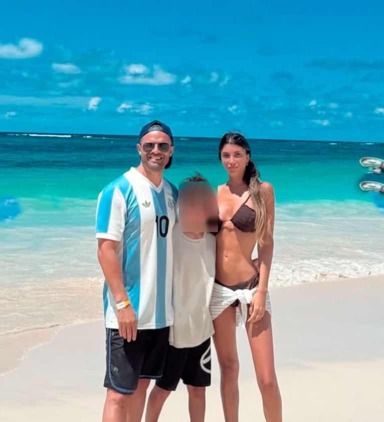 Flor Parise y Lechuga con su hijo en Punta Cana (Foto: Instagram)