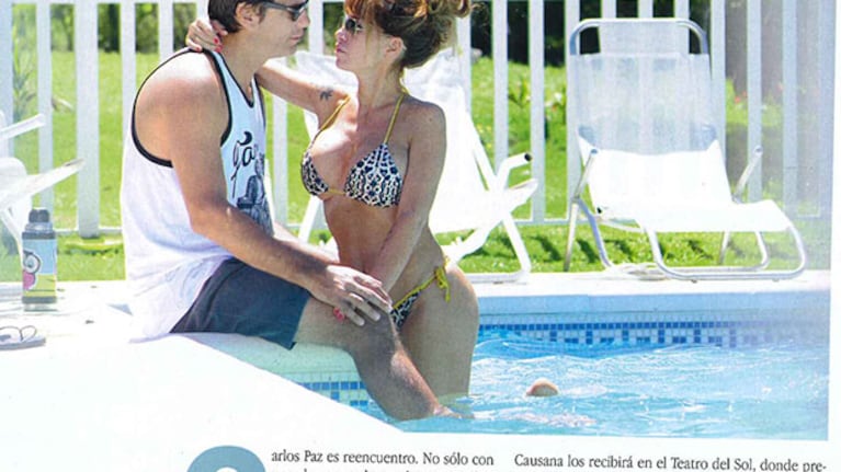 Flor Peña disfruta de Carlos Paz con su novio y sus hijos (Fotos: Revista Gente).