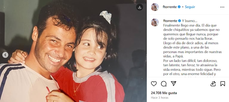 Flor Torrente con su padre, Rubén (Foto: Instagram/@ftorrente).