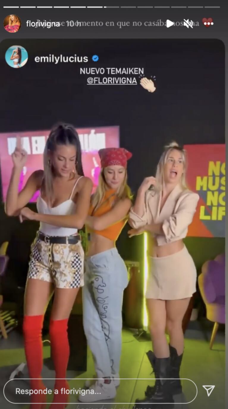 Flor Vigna bailó su nuevo tema con Emily Lucius, a quien se vinculó con Nico Occhiato
