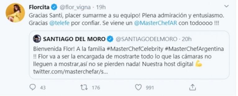 Flor Vigna cometió un insólito error al confirmar su incorporación a MasterChef Celebrity: "¡Ja ja, tenés razón!"