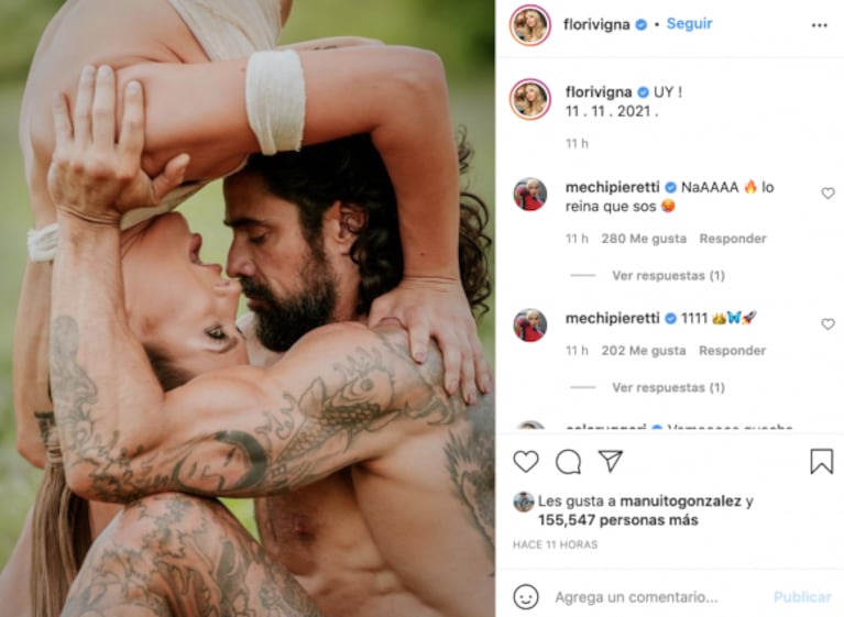 Flor Vigna compartió un adelanto del apasionado videoclip que filmó con Luciano Castro: "¡Uy!"