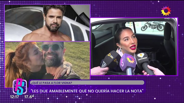 Flor Vigna con los medios (Foto: captura de eltrece).