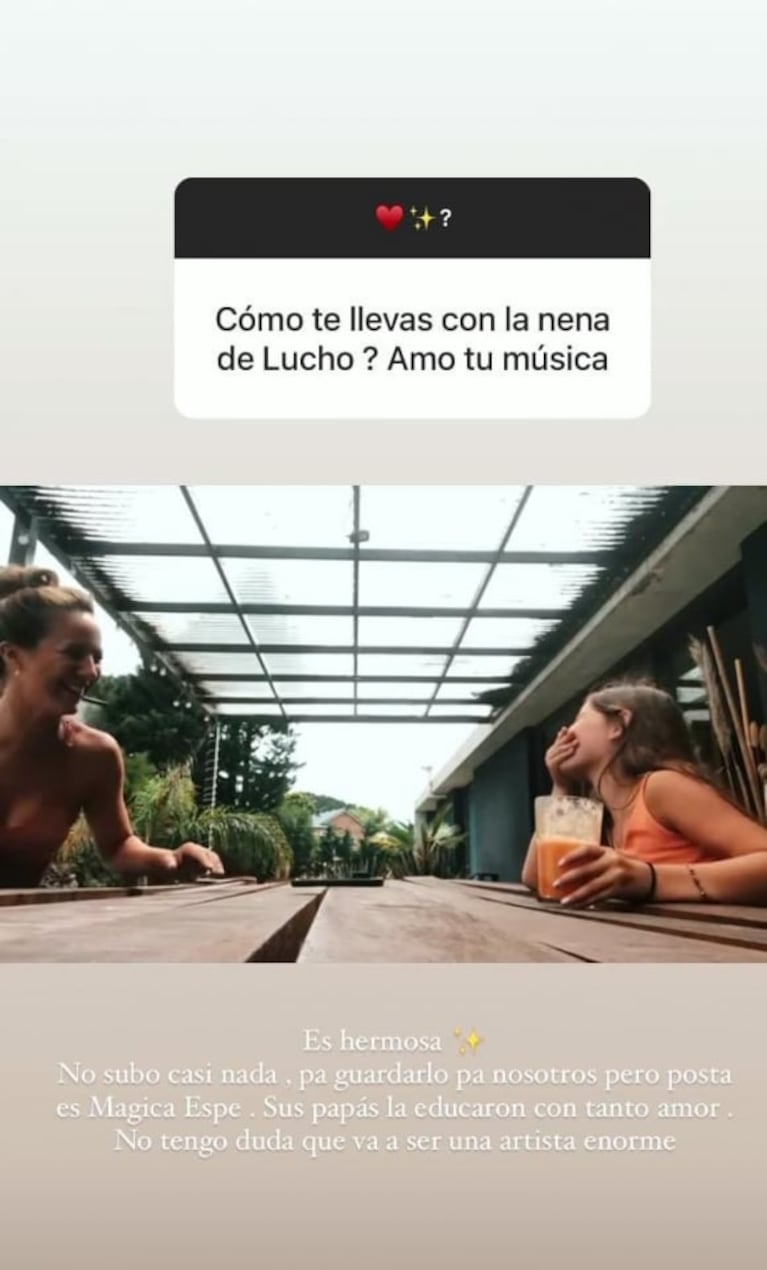 Flor Vigna contó cómo es su relación con Esperanza, la hija de Luciano Castro y Sabrina Rojas