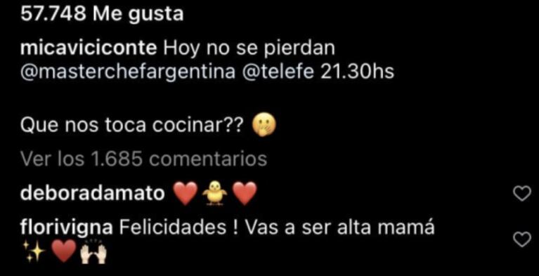 Flor Vigna felicitó con cariño a Mica Viciconte por su embarazo: "Vas a ser alta mamá"
